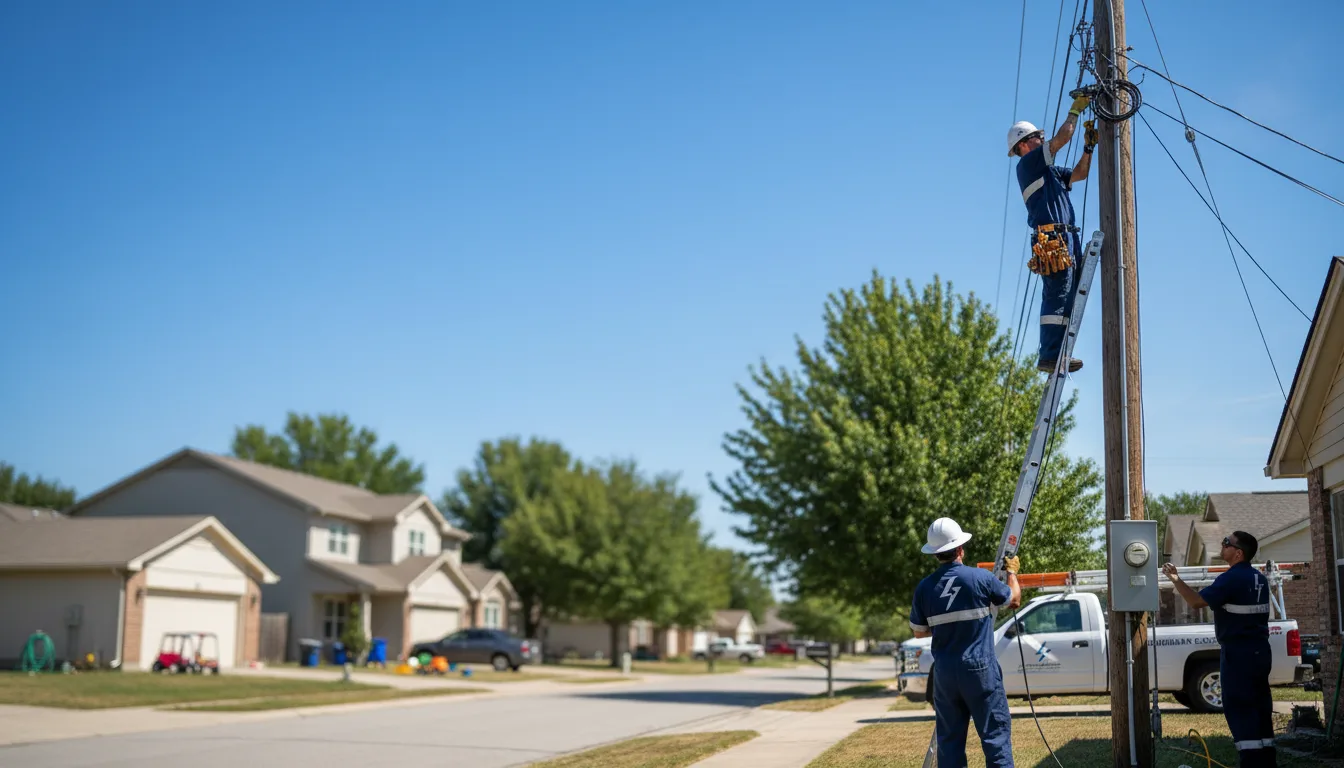 Residential electrician providing installation services in Santo, TX